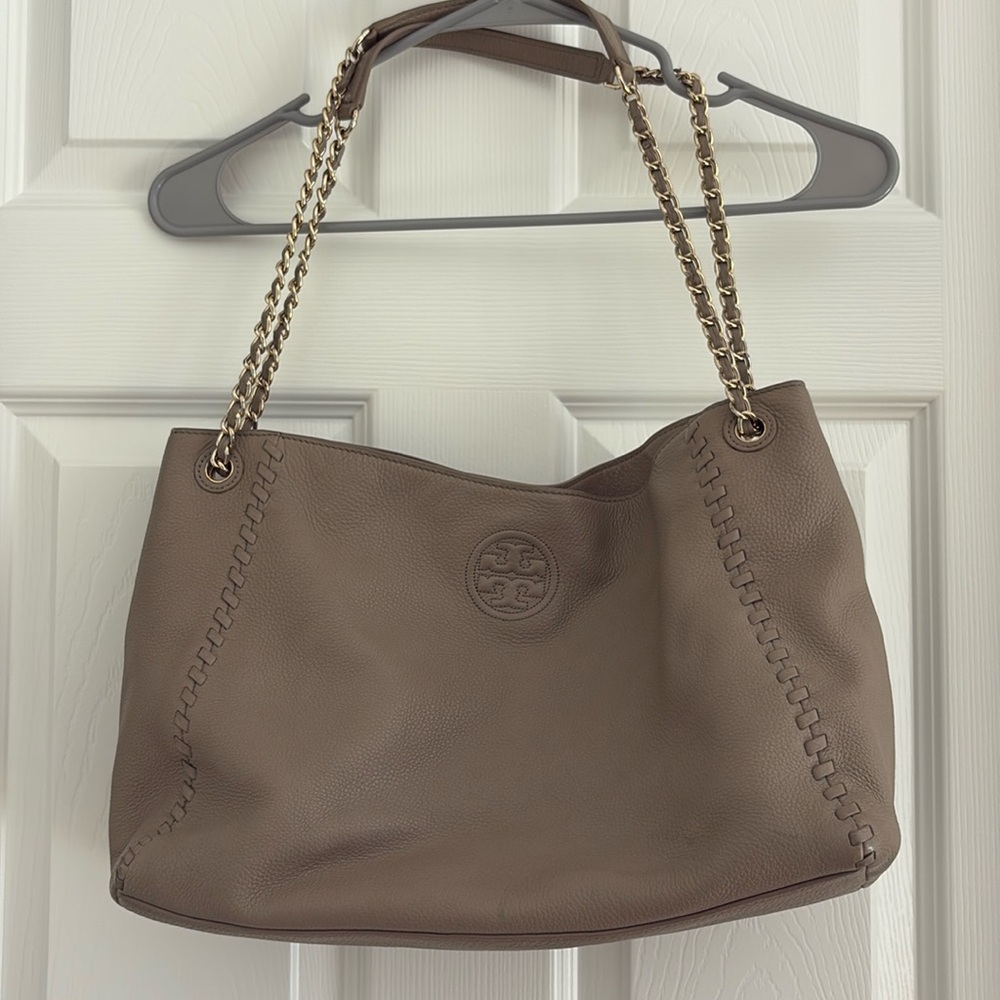 Tory Burch Taupe Chain Shoulder Bag
